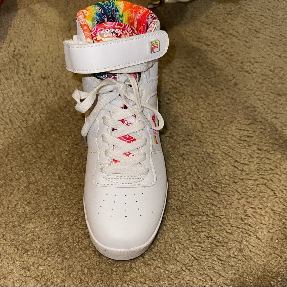 Fila White Sneakers with Rainbow Accents - Picture 3 of 7